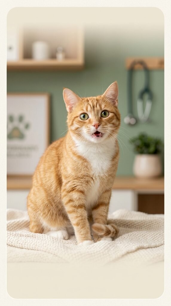 Mulut Kucing Berbau Busuk: Punca dan Tindakan worried cat in studio 202607042253