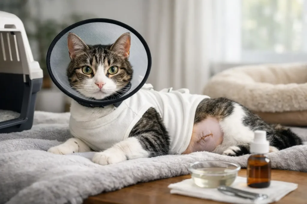 Panduan Penjagaan Kucing Selepas Steril di Rumah